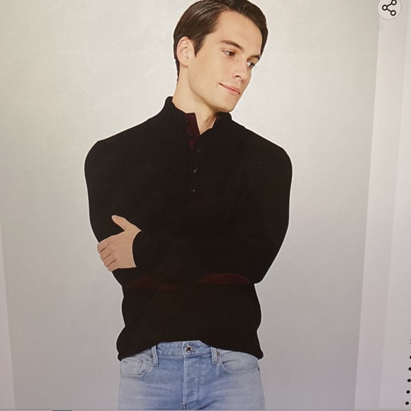 State Cashmere Men’s Button Up Mock Neck Sweater NWT Sz XL 100% Pure cashmere - Picture 9 of 12